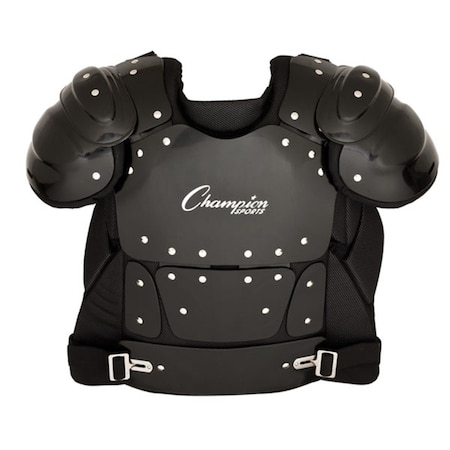 Champion Sports 13 in. Outside Plastic Shield Professional Umpire Chest Protector, Black CH56038